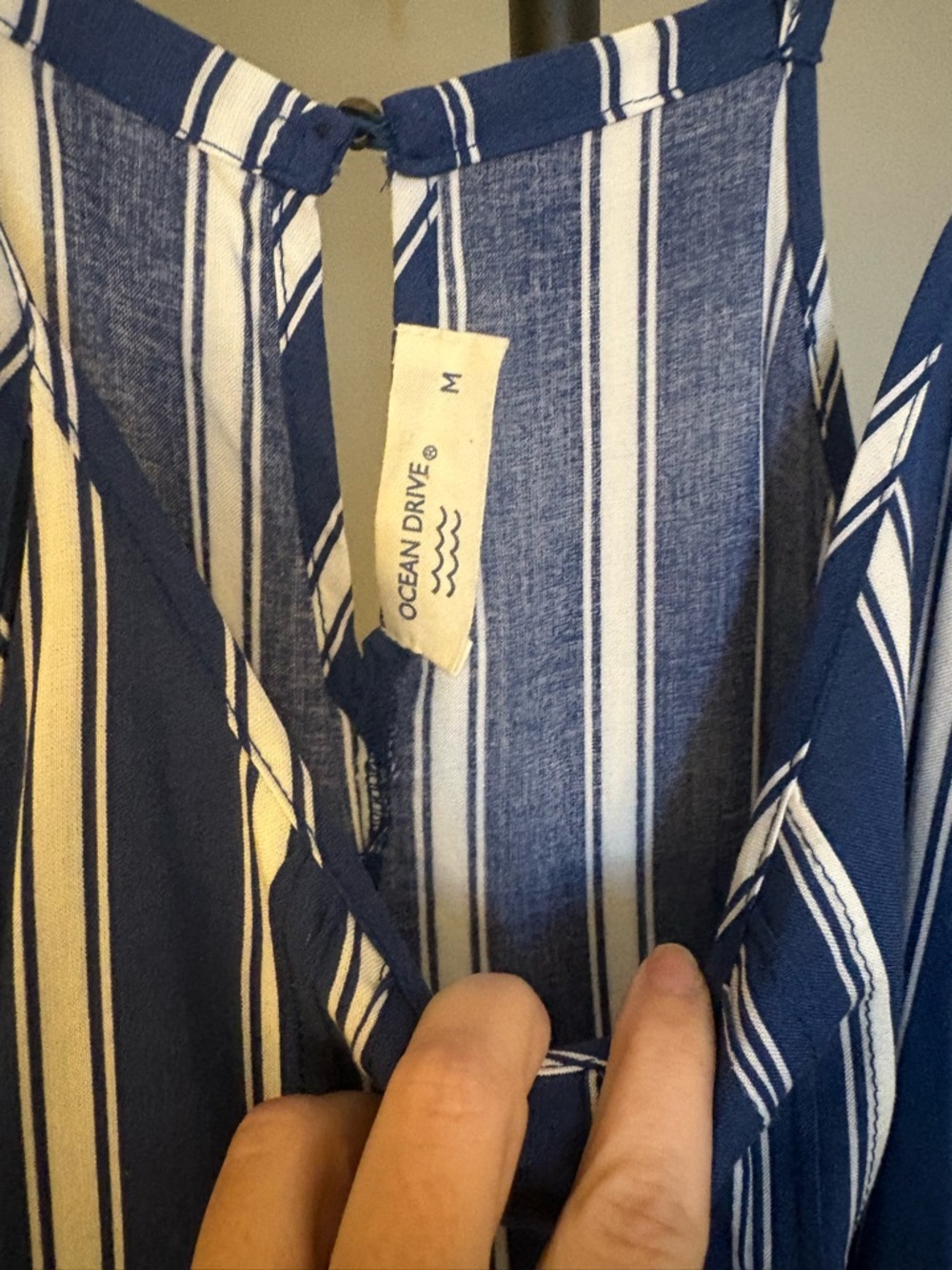 Ocean Drive Blue and White Vertical Stripe Dress - Picture 3 of 6
